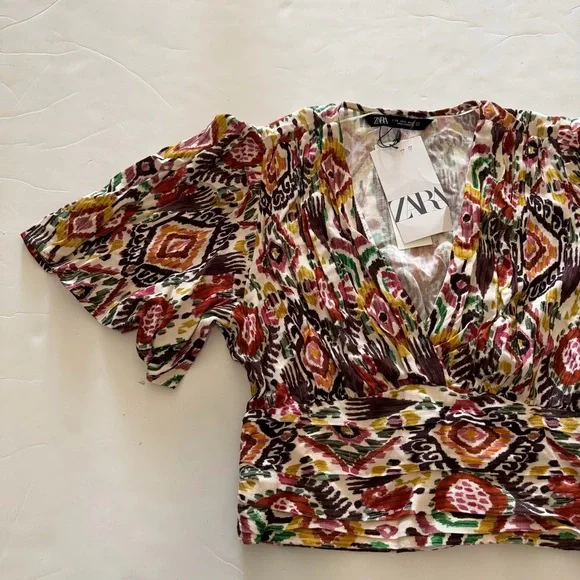 Zara Colorful Geometric Print Blouse - Picture 7 of 10